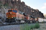 Eastbound manifest twists through the canyon